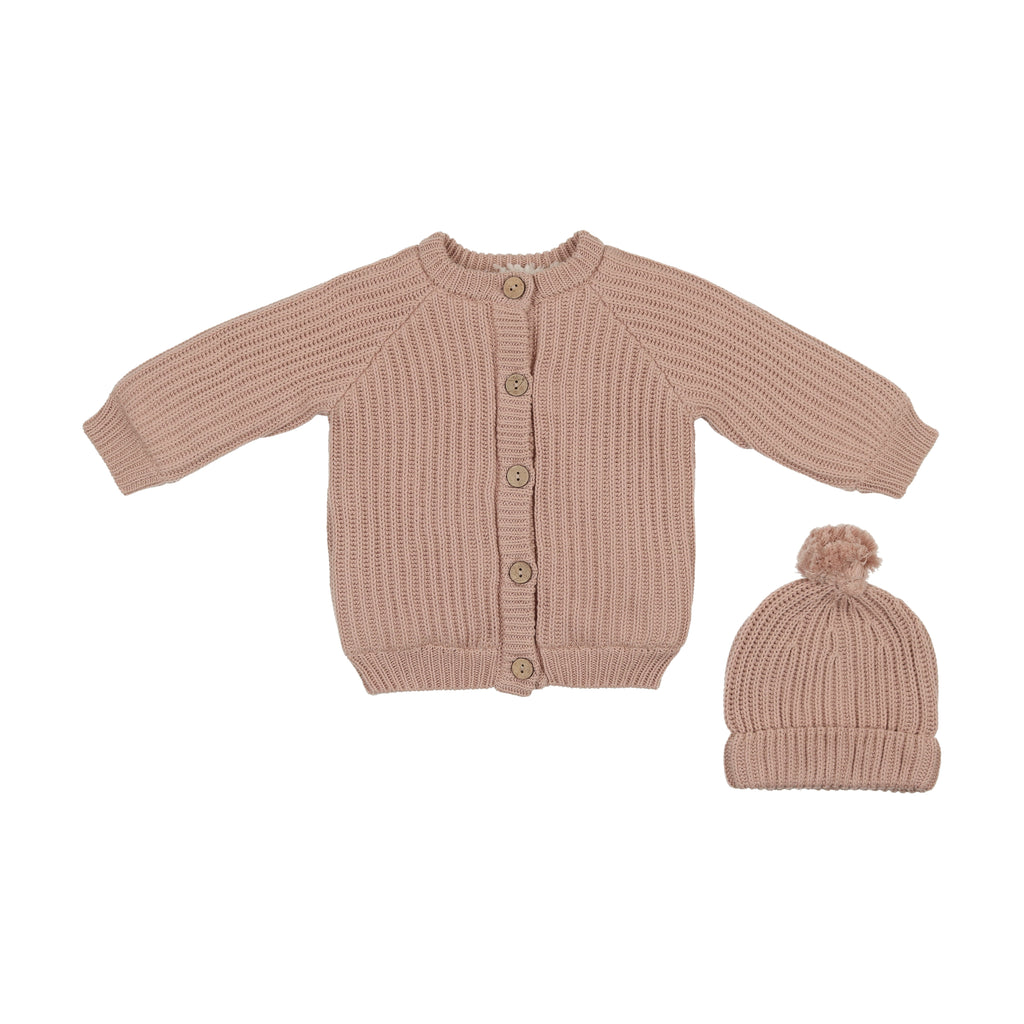 Mema Knits Hooded Knit Jacket - Dusty Pink