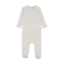 Load image into Gallery viewer, Mema Knits Embroidered Collar Base Footie - Winter White
