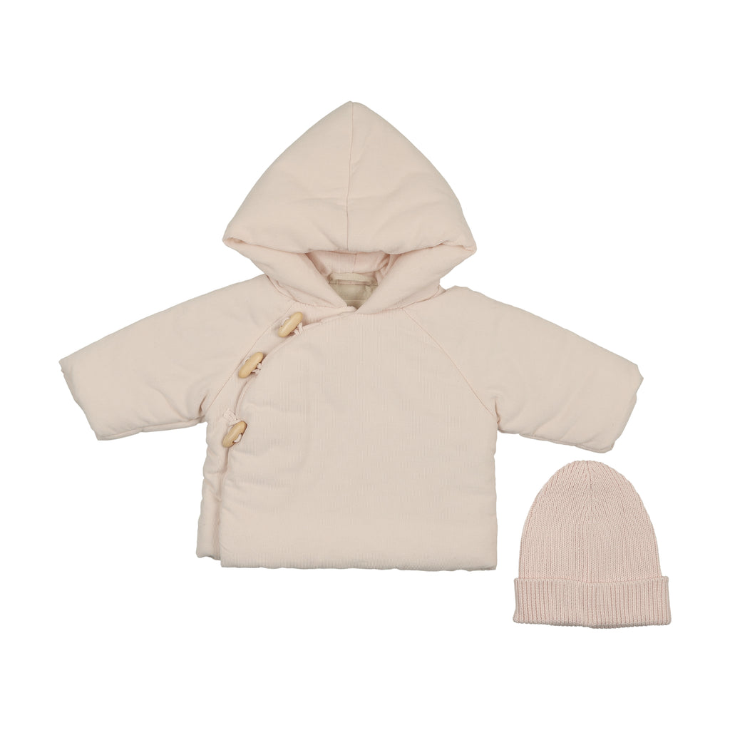 Mema Knits Corduroy Jacket & Knitted Beanie - Baby Blush