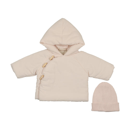 Mema Knits Corduroy Jacket & Knitted Beanie - Baby Blush