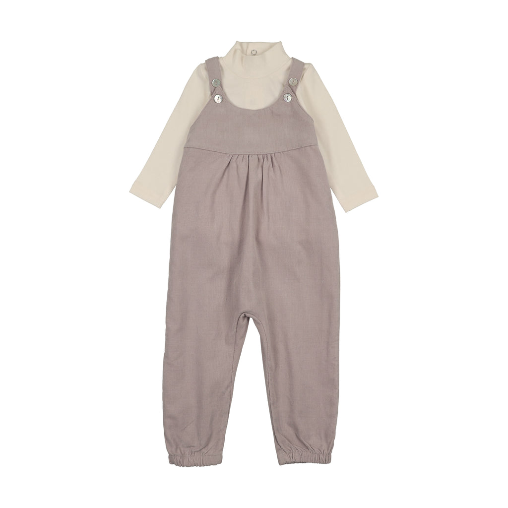 Mema Knits Corduroy Overall And Onesie Set - Hazy Lavender