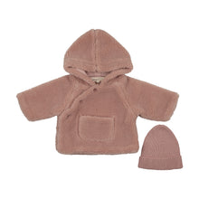 Load image into Gallery viewer, Mema Knits Sherpa Jacket &amp; Knitted Beanie - Pale Rose