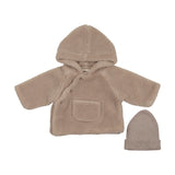 Mema Knits Sherpa Jacket & Knitted Beanie - Beige