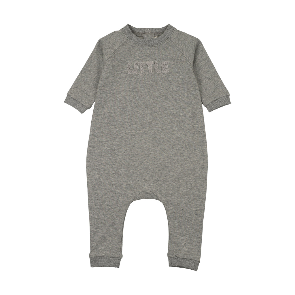 Mema Knits Sherpa Wordart Jumpsuit - Grey