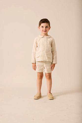 Lil Legs Linen Suit - Wheat