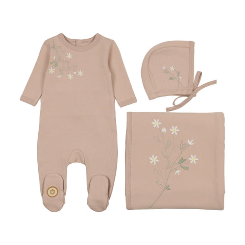 Mon Tresor Budding Blossoms Girls Layette Set - Rose Dust