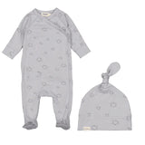 Marmar Modal Smooth Print Footies & Hat - Moon