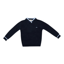 Load image into Gallery viewer, Numu Boys Stripe V-Neck Sweater - Navy