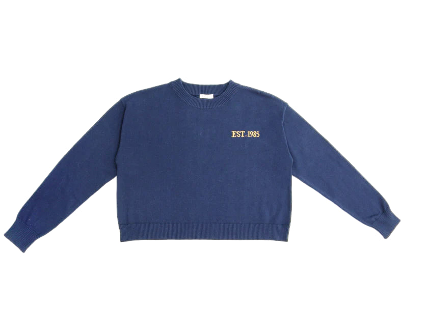 Coco Blanc Navy Boxy Sweater And Chino Skirt Set