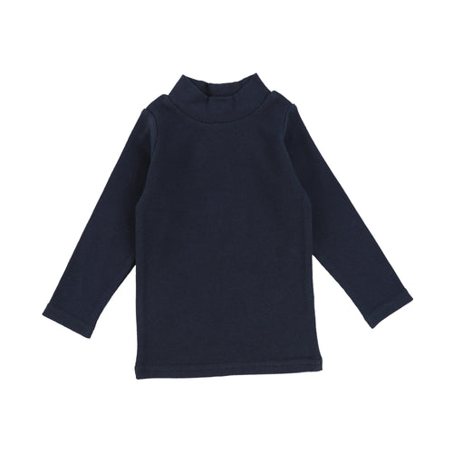 Lil legs Ribbed Mock Neck - Navy