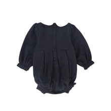 Load image into Gallery viewer, Bamboo Wool Embroidered Romper - Navy