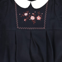 Load image into Gallery viewer, Bamboo Wool Embroidered Romper - Navy
