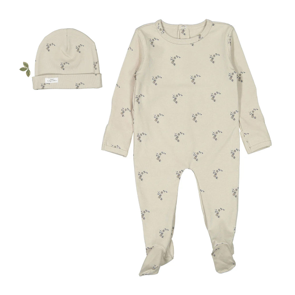 Lovely Littles - Printed Romper with Hat - Nola Blue