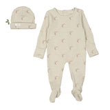 Lovely Littles - Printed Romper with Hat - Nola Pink