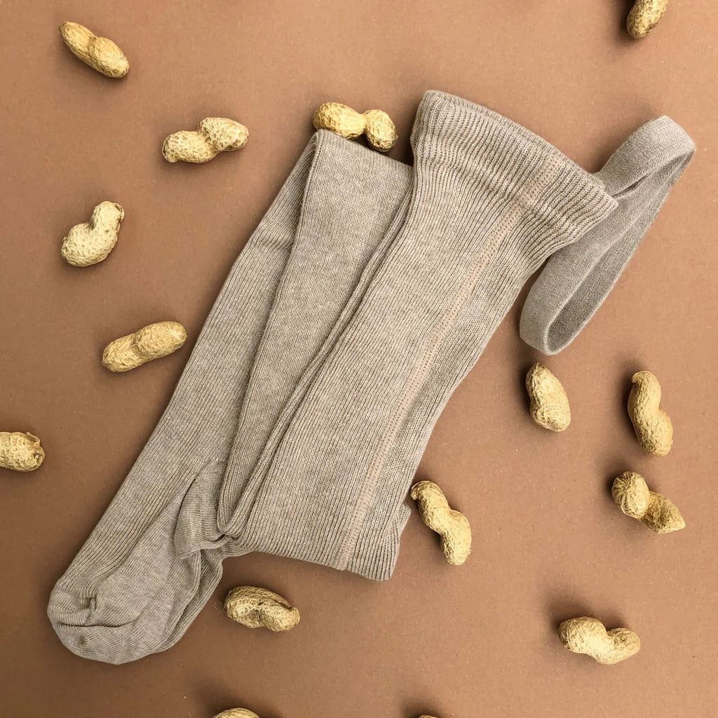 Silly Silas Footed Cotton Tights - Peanut Blend Final Sale