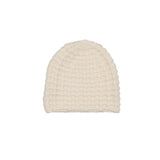 Peluche Cream Crochet Waffle Knit Beanie - Cream