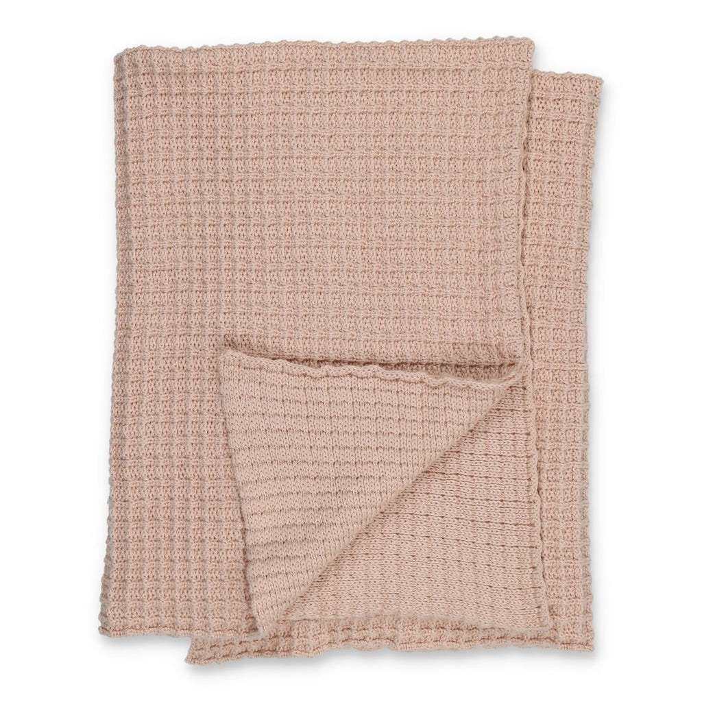 Peluche Crochet Waffle Knit Blanket - Rose