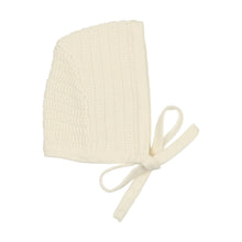Load image into Gallery viewer, Peluche Ribbed Knit Bonnet - Cream