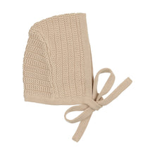 Load image into Gallery viewer, Peluche Ribbed Knit Bonnet - Tan