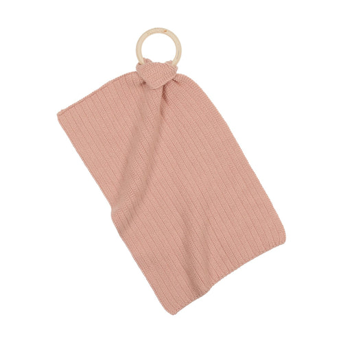 Peluche Ribbed Knitted Teether - Blush