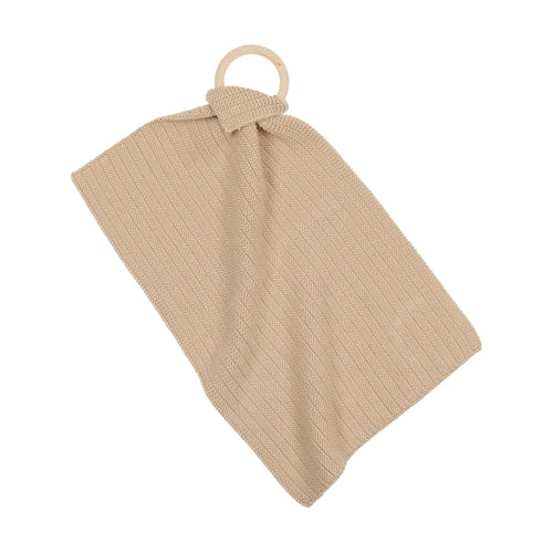 Peluche Ribbed Knitted Teether - Tan