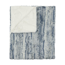 Load image into Gallery viewer, Peluche Blue Stone and Natural Lux Fur Blanket