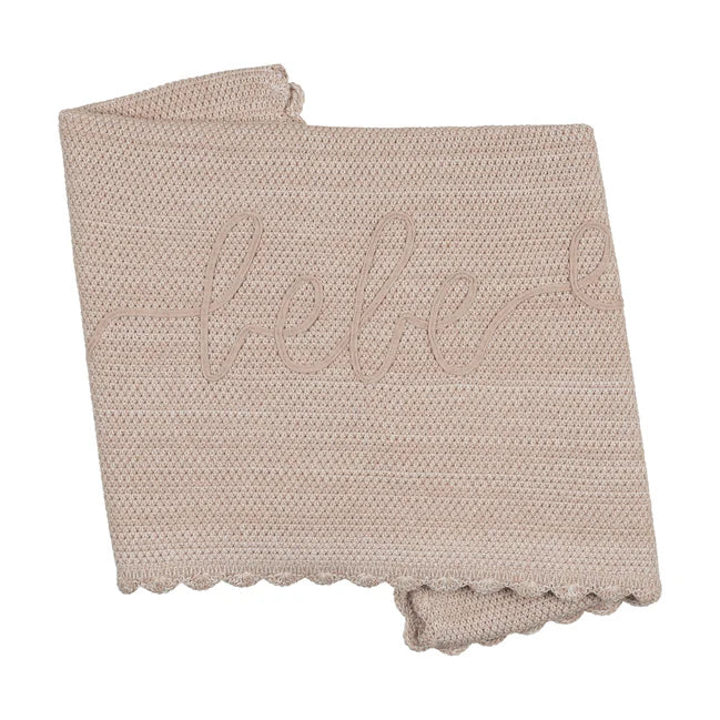 Peluche Scalloped Melange Bebe Blanket - Taupe