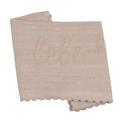 Peluche Scalloped Melange Bebe Blanket - Taupe