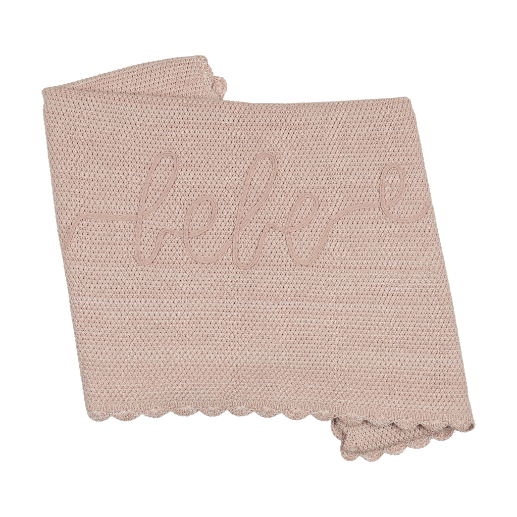 Peluche Scalloped Melange Bebe Blanket - Rose