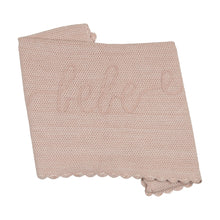 Load image into Gallery viewer, Peluche Scalloped Melange Bebe Blanket - Rose