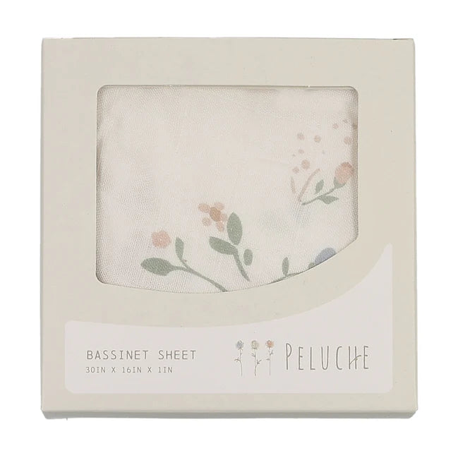 Peluche Floral Gingham Bassinet Sheet