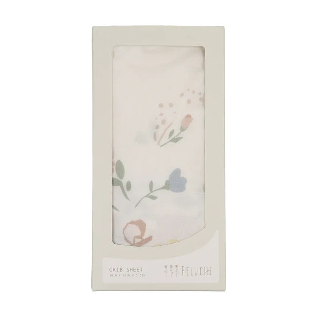 Peluche Floral Gingham Crib Sheet