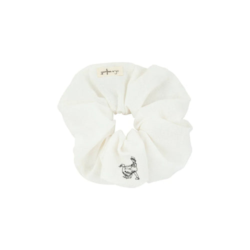 Le Enfant Garden Scrunchie - White
