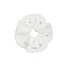 Load image into Gallery viewer, Le Enfant Lace Trim Scrunchie - White
