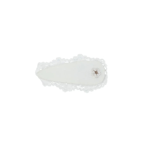 Le Enfant Lace Trim Clips (2Pk) - White