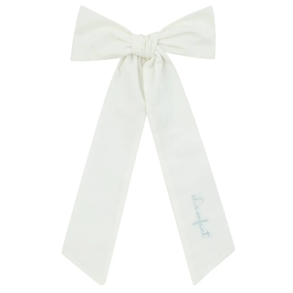 Le Enfant Stitched Bow - White