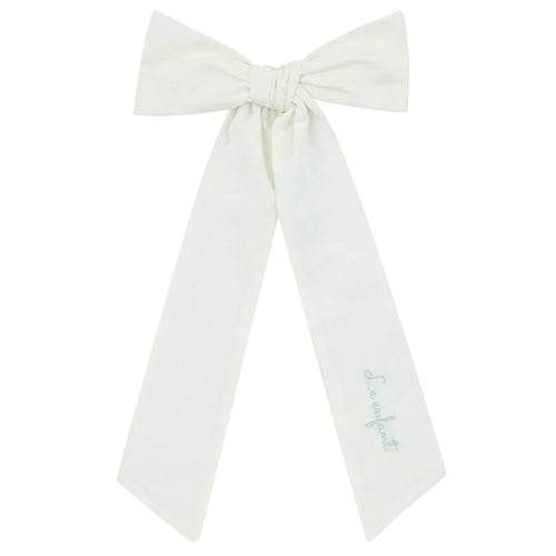 Le Enfant Stitched Bow - White