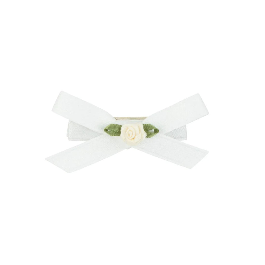 Le Enfant Mini Rose Bows (2Pk) - White