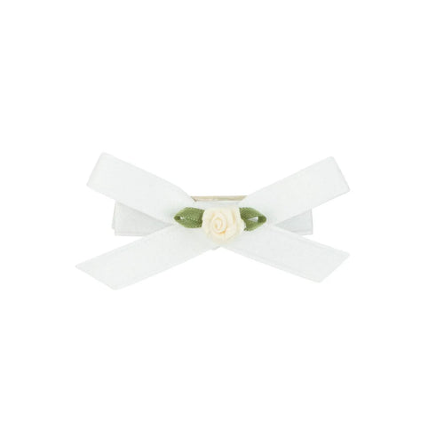 Le Enfant Mini Rose Bows (2Pk) - White