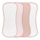 Ely's & Co 4 Pack Jersey Absorbent Burp Cloths - Gingham Bear - Pink