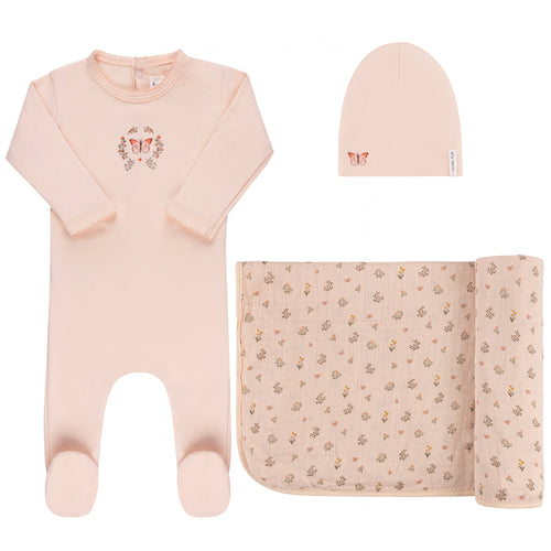 Ely's & Co Garden Floral Center Collection 3PC Layette Set - Pink