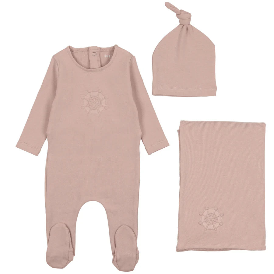 Bee & Dee Embossed Layette Set - Pink Smoke