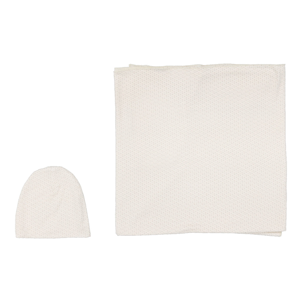 Lilette Dotted Swaddle Set - Cream/Pink