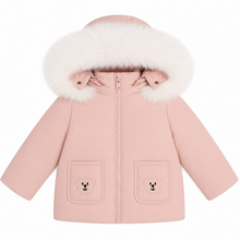 Load image into Gallery viewer, Ducc Pink Teddy Pocket Coat (White fur)