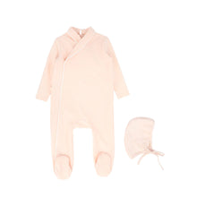 Load image into Gallery viewer, Bebe Jolee Piped Wrap Footie And Hat - Pink