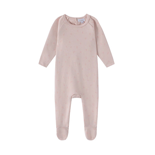 Oubon Pink Cotton Bud Print Footie