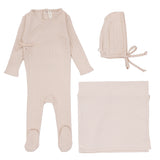 Lilette Fine Pointelle 3PC Layette Set - Pale Pink