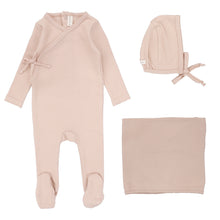 Load image into Gallery viewer, Lilette Pinpoint Wrap 3PC Layette Set - Shell Pink