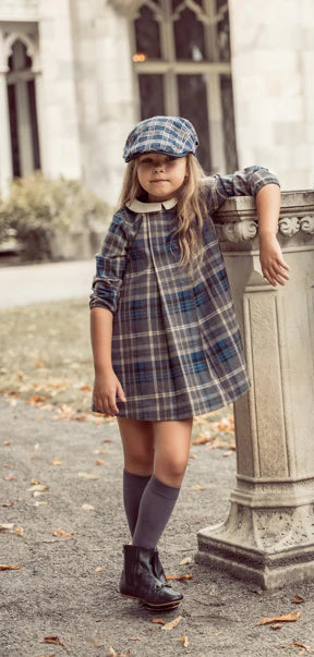 cream tartan dress Polo Ralph Lauren Long Sleeve Plaid Smocked Dress in Cream Stewart Tartan