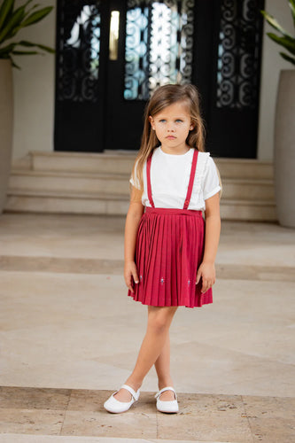 Coco Blanc Pleated Jumper - Red